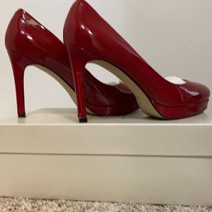 Joan & David Red Patent Leather Platform  Pumps